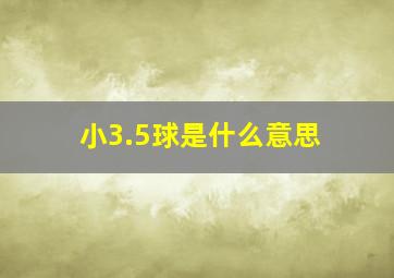 小3.5球是什么意思