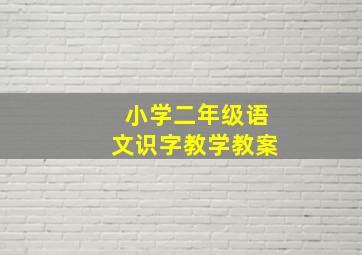 小学二年级语文识字教学教案