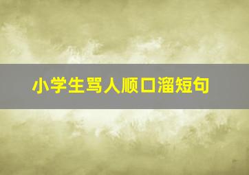 小学生骂人顺口溜短句