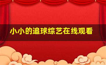 小小的追球综艺在线观看