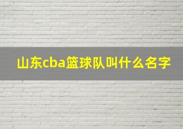 山东cba篮球队叫什么名字