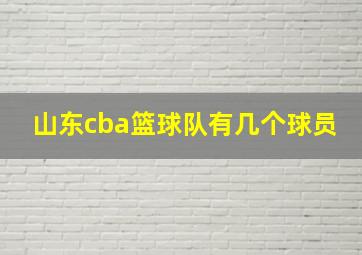 山东cba篮球队有几个球员