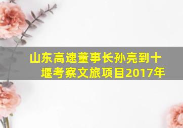 山东高速董事长孙亮到十堰考察文旅项目2017年