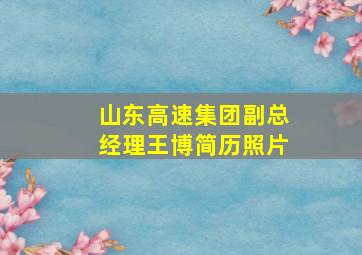 山东高速集团副总经理王博简历照片