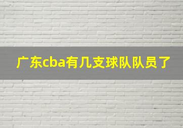 广东cba有几支球队队员了