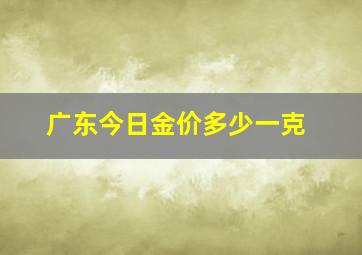 广东今日金价多少一克