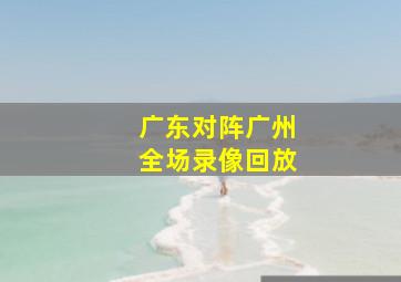 广东对阵广州全场录像回放