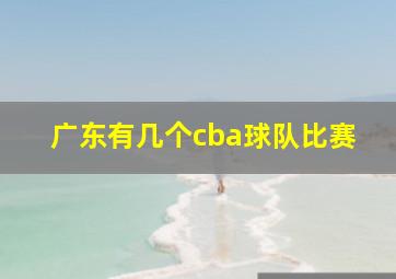 广东有几个cba球队比赛