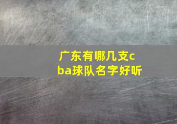 广东有哪几支cba球队名字好听