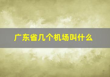 广东省几个机场叫什么