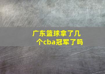 广东篮球拿了几个cba冠军了吗