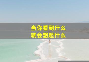 当你看到什么就会想起什么