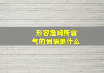 形容詹姆斯霸气的词语是什么