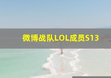 微博战队LOL成员S13