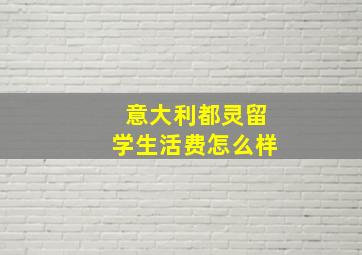 意大利都灵留学生活费怎么样