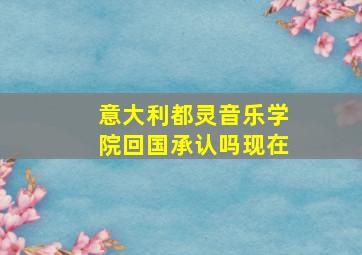 意大利都灵音乐学院回国承认吗现在