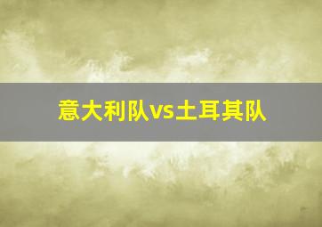 意大利队vs土耳其队