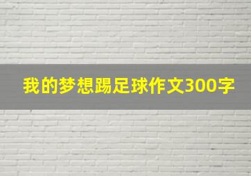 我的梦想踢足球作文300字