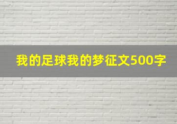 我的足球我的梦征文500字