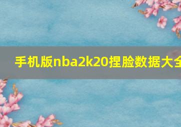 手机版nba2k20捏脸数据大全