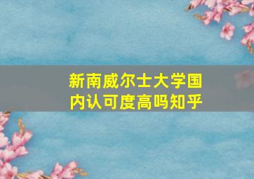 新南威尔士大学国内认可度高吗知乎