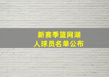 新赛季篮网湖人球员名单公布