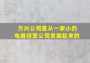 方兴公司是从一家小的电器经营公司发展起来的