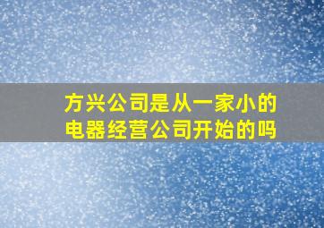 方兴公司是从一家小的电器经营公司开始的吗