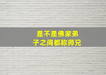 是不是佛家弟子之间都称师兄