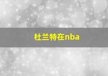 杜兰特在nba