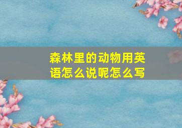 森林里的动物用英语怎么说呢怎么写