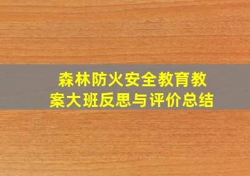 森林防火安全教育教案大班反思与评价总结