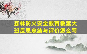 森林防火安全教育教案大班反思总结与评价怎么写