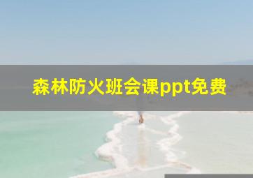 森林防火班会课ppt免费