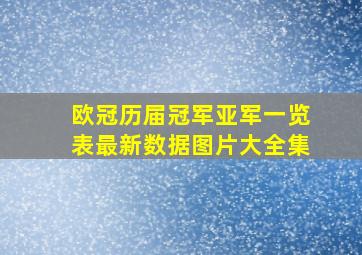 欧冠历届冠军亚军一览表最新数据图片大全集