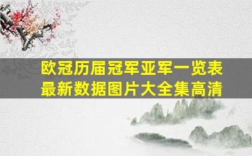 欧冠历届冠军亚军一览表最新数据图片大全集高清