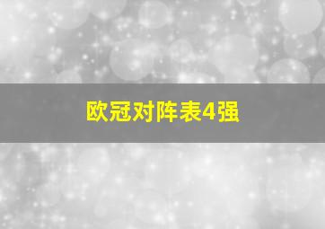 欧冠对阵表4强