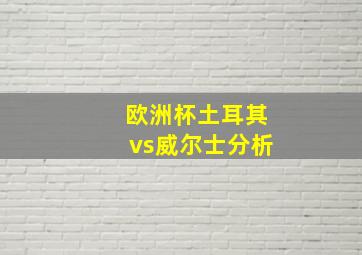 欧洲杯土耳其vs威尔士分析