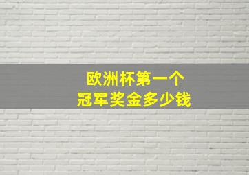 欧洲杯第一个冠军奖金多少钱