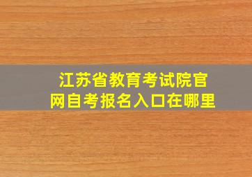 江苏省教育考试院官网自考报名入口在哪里