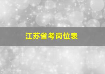 江苏省考岗位表