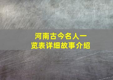 河南古今名人一览表详细故事介绍