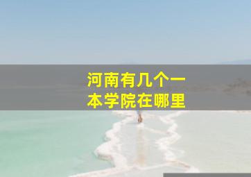 河南有几个一本学院在哪里