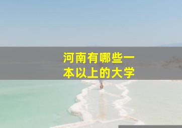 河南有哪些一本以上的大学