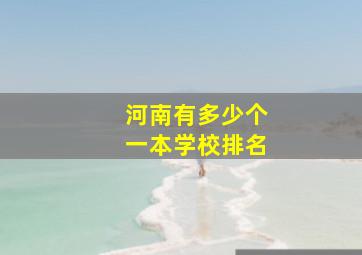 河南有多少个一本学校排名