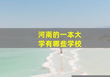 河南的一本大学有哪些学校