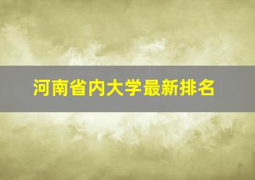 河南省内大学最新排名