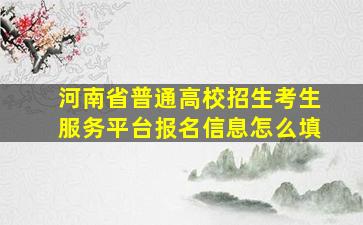 河南省普通高校招生考生服务平台报名信息怎么填