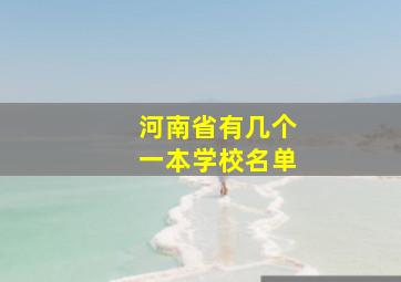 河南省有几个一本学校名单