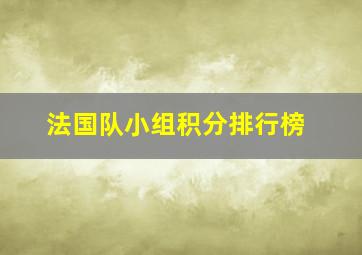 法国队小组积分排行榜